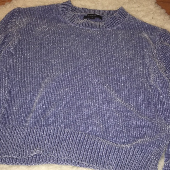 Blue Chenille Crew Neck Sweater - Picture 2 of 2